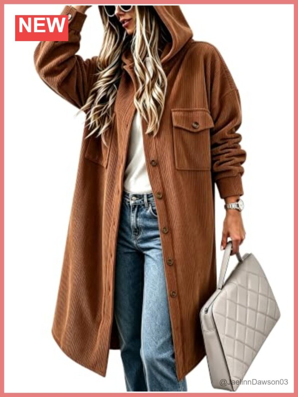 Womens Plaid Flannel Hooded Shacket Jacket Oversized Boyfriend Fit